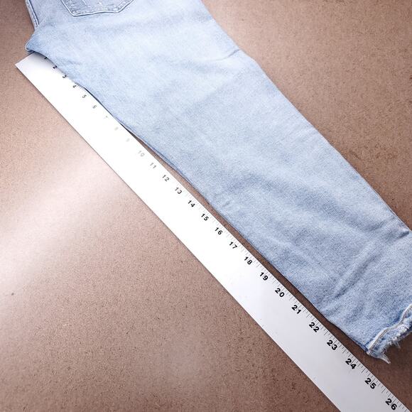 AGOLDE Jeans Women 29 Blue Sophie Crop Raw Chewed Hem Distressed Casual Grunge - Picture 7 of 11